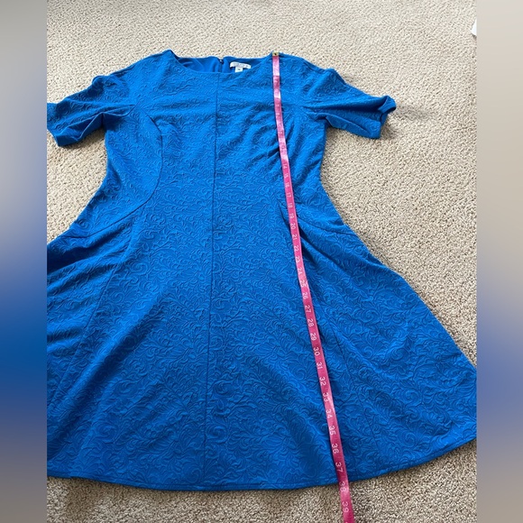 London Style Royal Blue Textured Dress - Picture 5 of 7